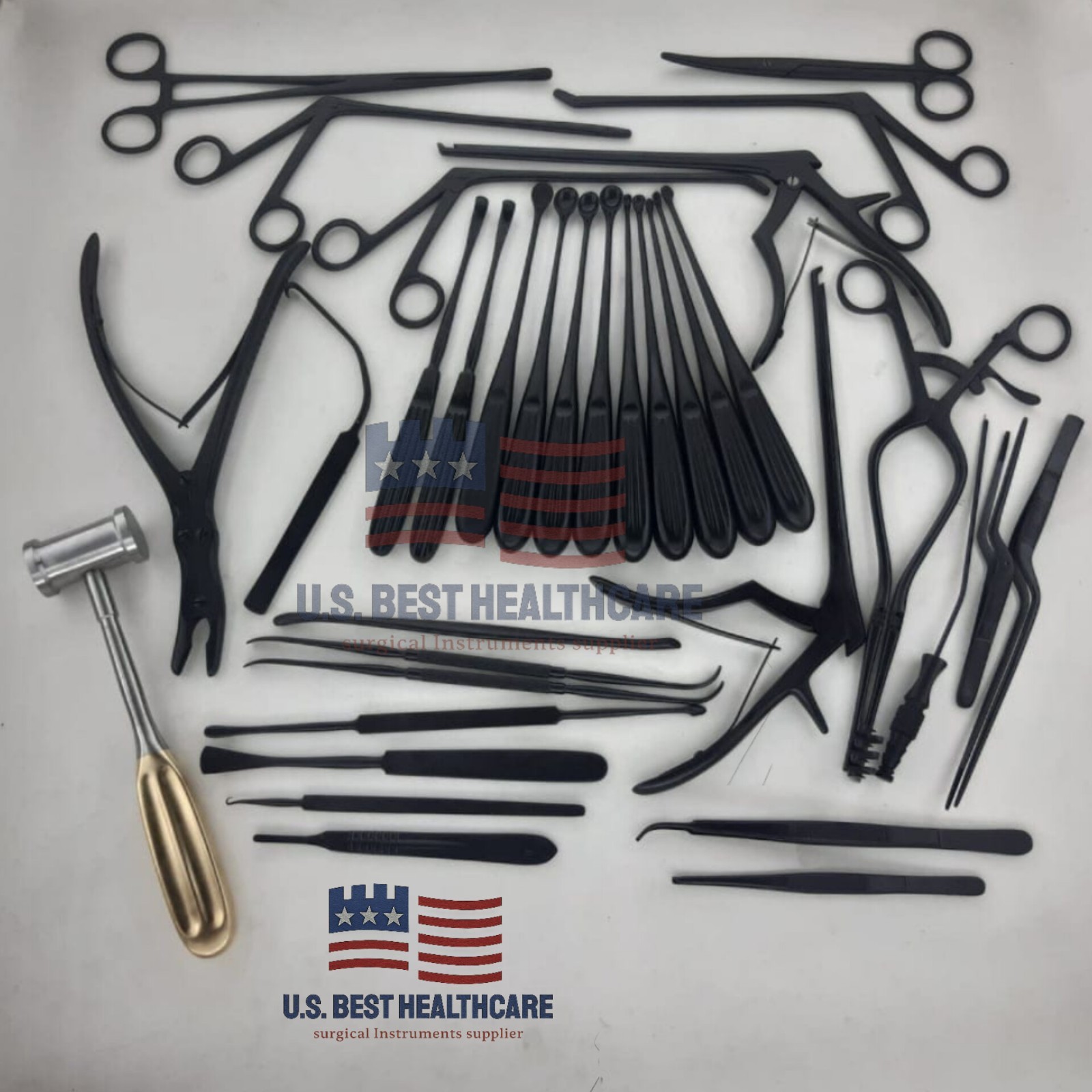 Laminectomy Set 35 PCS Black Coated Spine Surgery Orthopedic Surgical Instrument