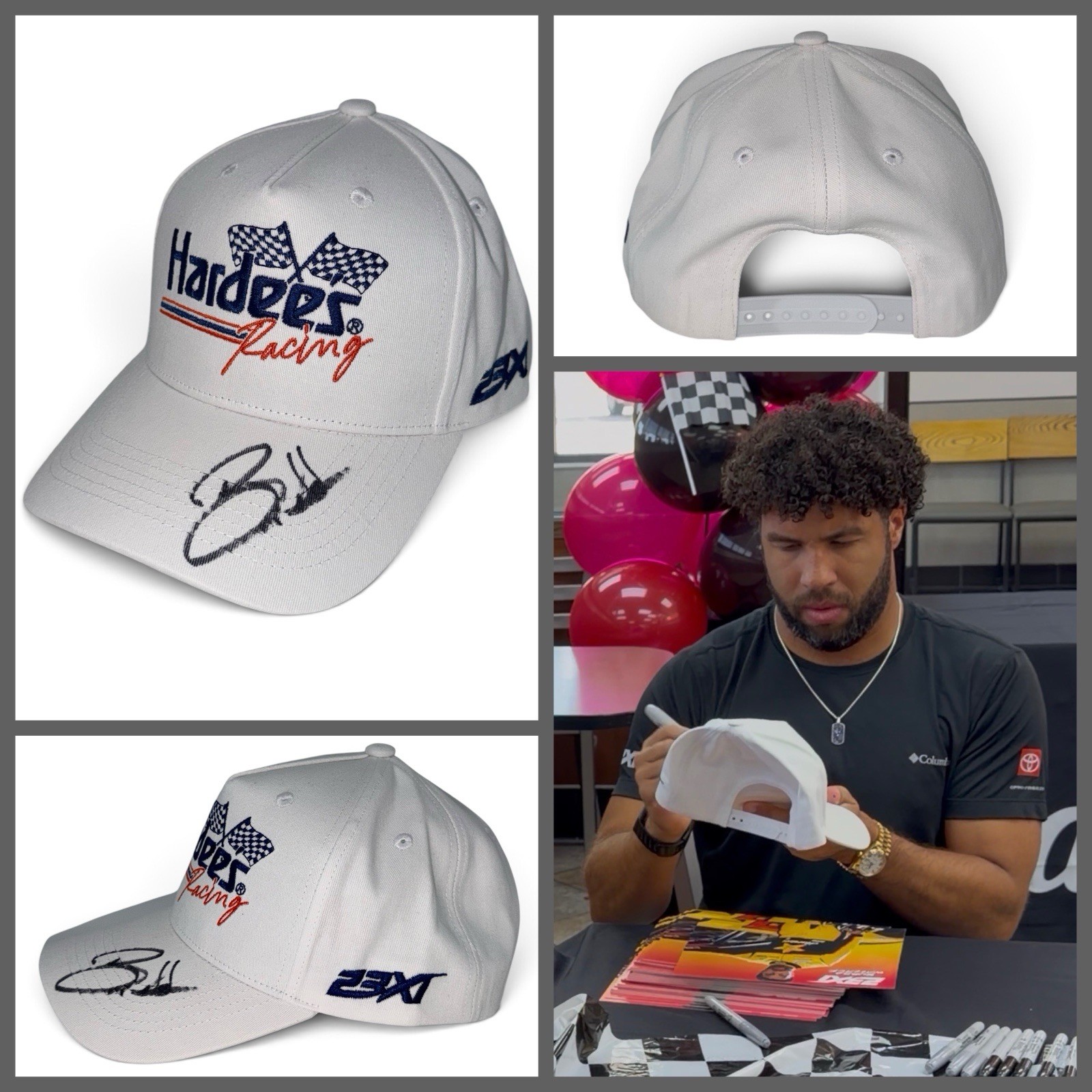 Bubba Wallace Autographed Hardee's Racing Hat 23XI NASCAR #23 Signed 2026 YGI