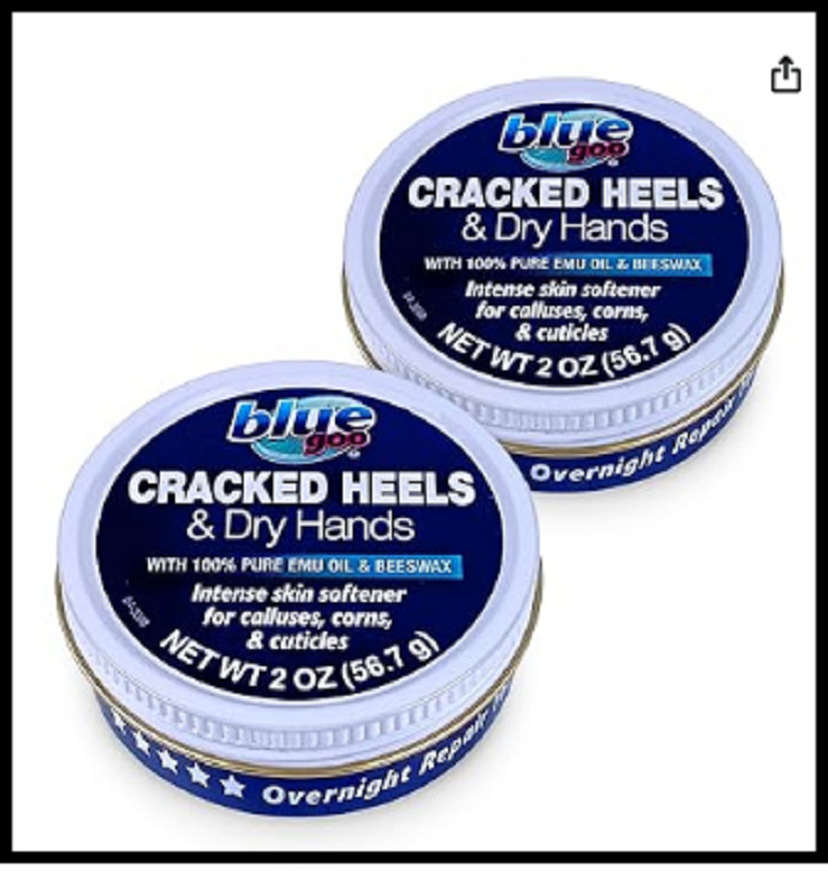 2 Pack Blue Goo Cracked Heel Skin Softner 2 oz-Multi Use Hands, Feet, Elbows-NEW 2 Pack Blue Goo Cracked Heel Skin Softner 2 oz-Multi Use Hands, Feet, Elbows-NEW