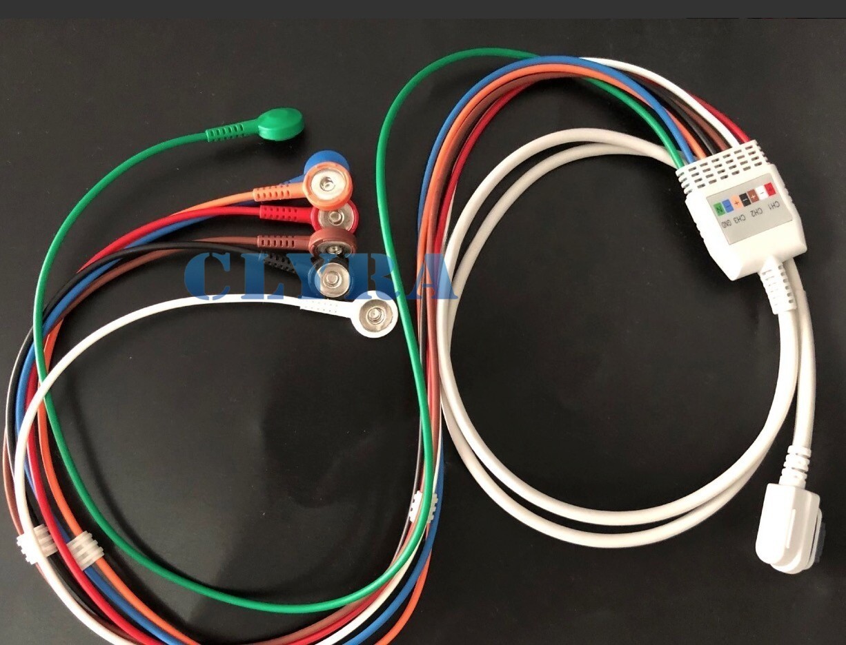 GE Seer Light 7 leads Holter Recorder ECG cable Snap AHA