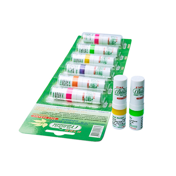 24Pcs Green Herb Brand Inhalant 2In1 Inhalers Relief Nasal Congestion