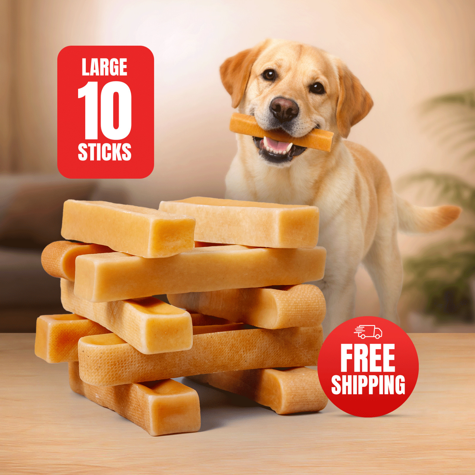 2 lb Large Tibetan Yak Chews - Natural Yak Chews | Dental Chews | Value Pack
