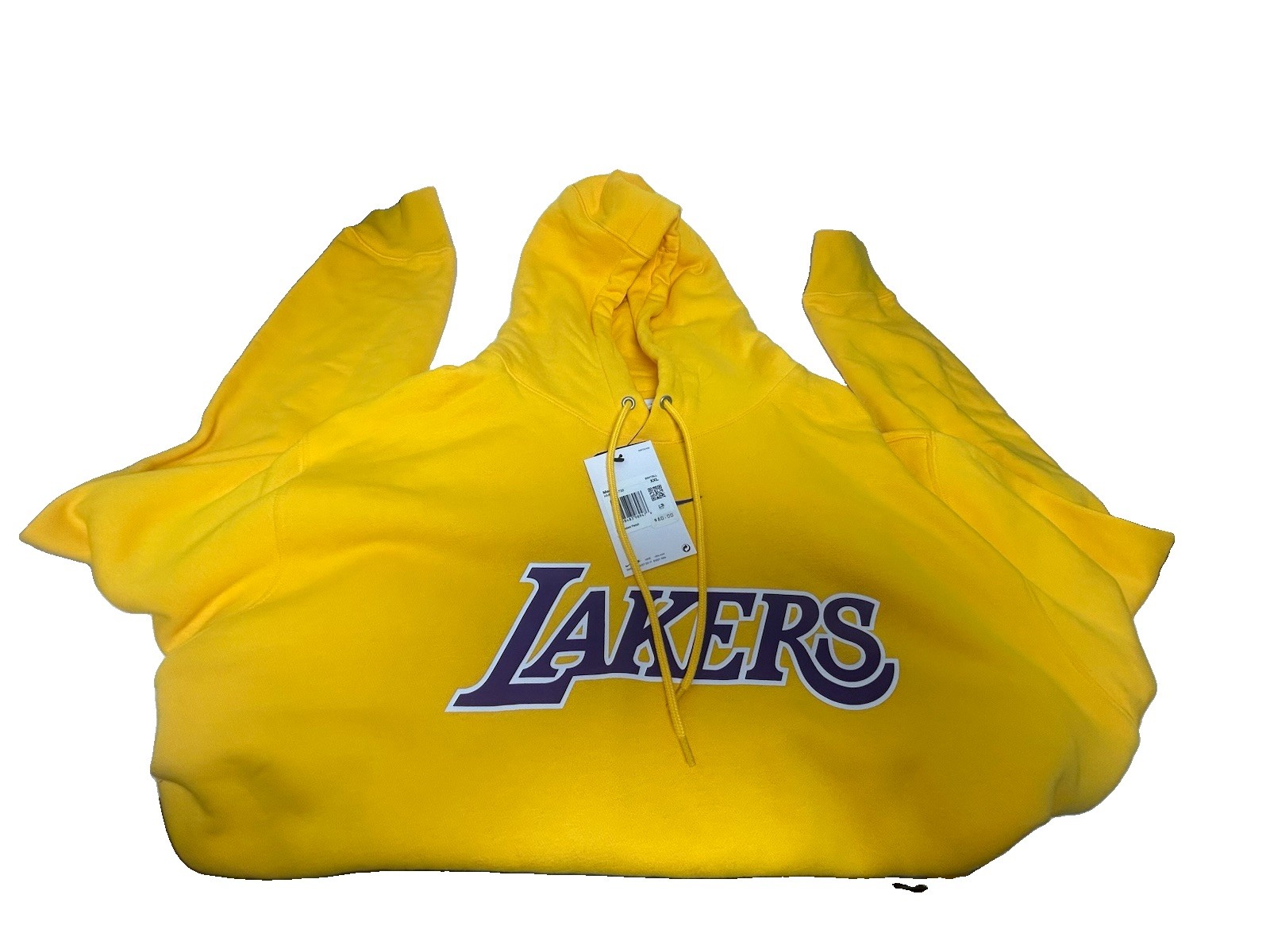 Nike NBA official LA lakers pullover fleece yellow hoodie men’s size XXL NEW