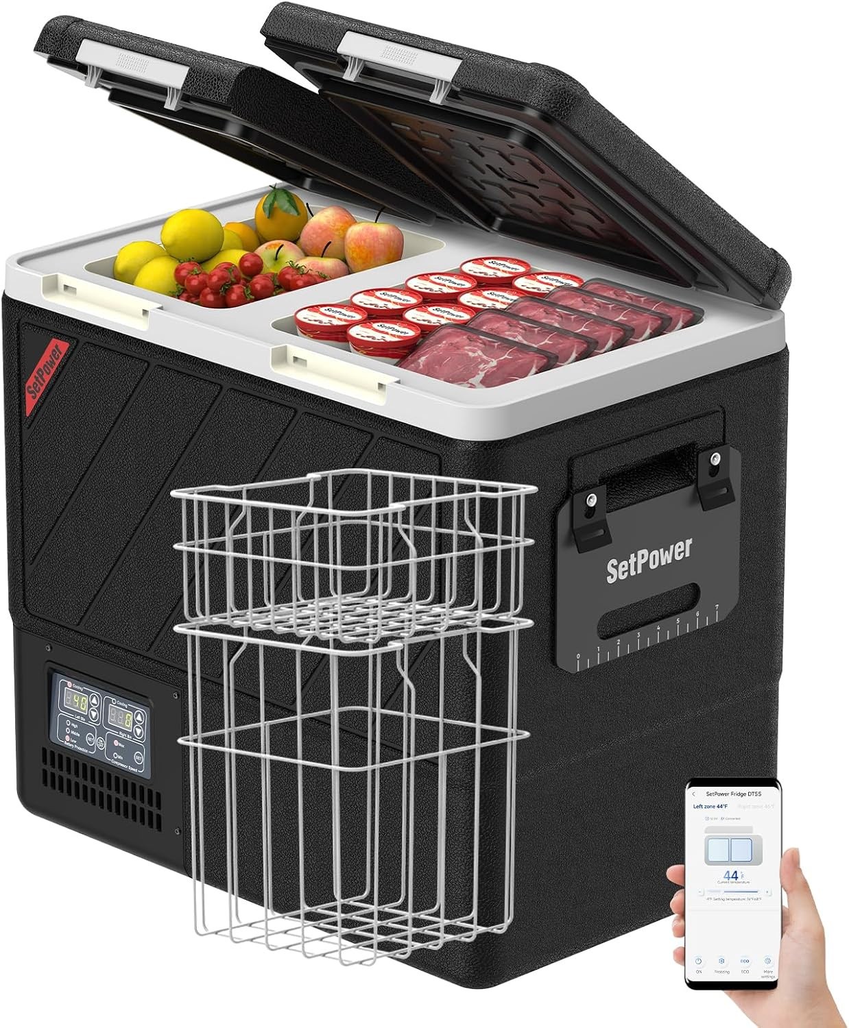 Setpower DT55 Portable Refrigerator with APP Control 59QT(55L) Dual Zone Fridge Setpower DT55 Portable Refrigerator with APP Control 59QT(55L) Dual Zone Fridge