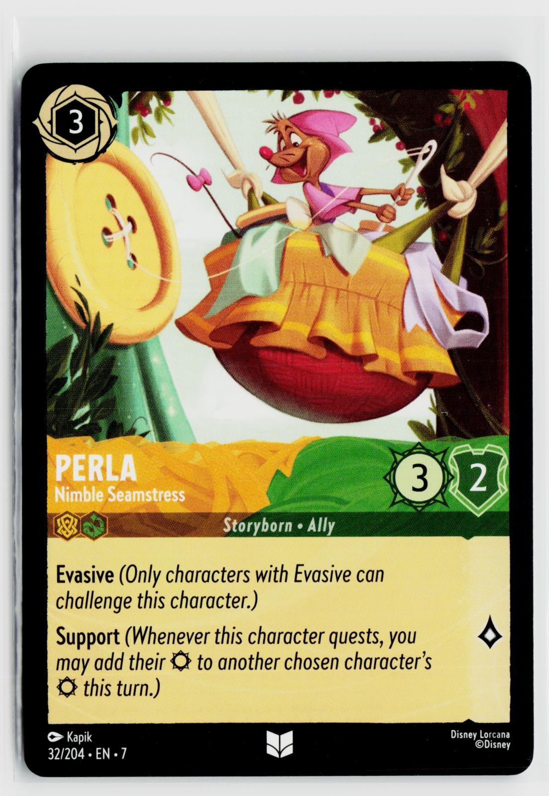 Perla - Nimble Seamstress 32/204 Uncommon Archazia\'s Island Lorcana Near Mint Perla - Nimble Seamstress 32/204 Uncommon Archazia\'s Island Lorcana Near Mint