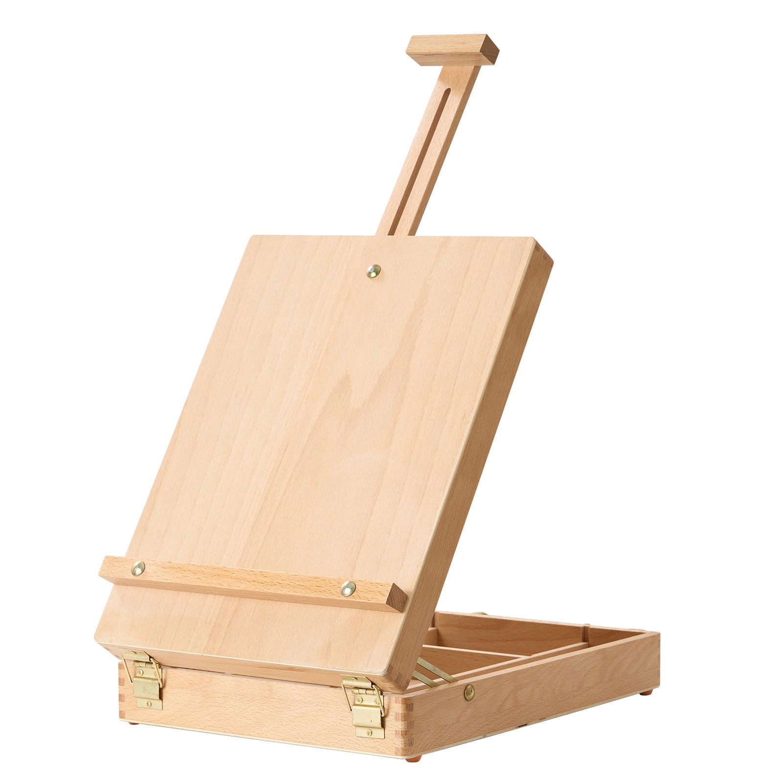 Uimoso Portable Beech Wood Tabletop Easel with Storage for Painting andSketching