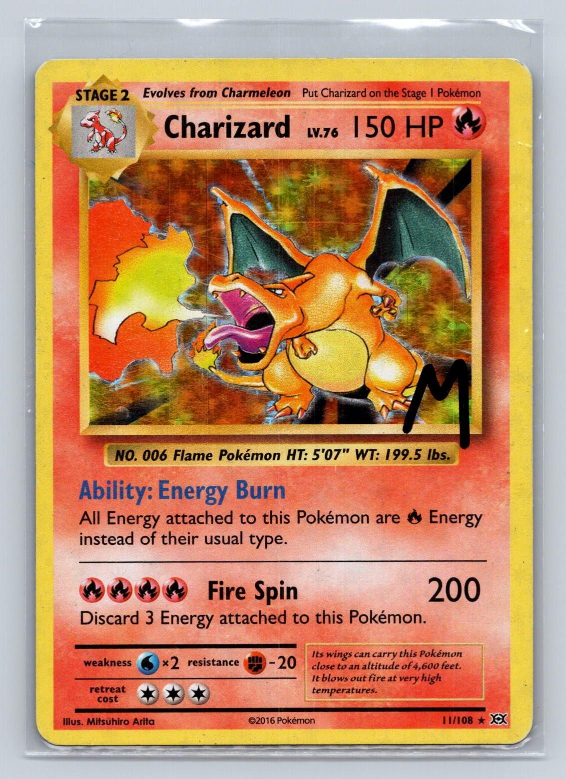 Charizard 11/108 Holo Rare Evolutions Pokemon Moderately Played Charizard 11/108 Holo Rare Evolutions Pokemon Moderately Played
