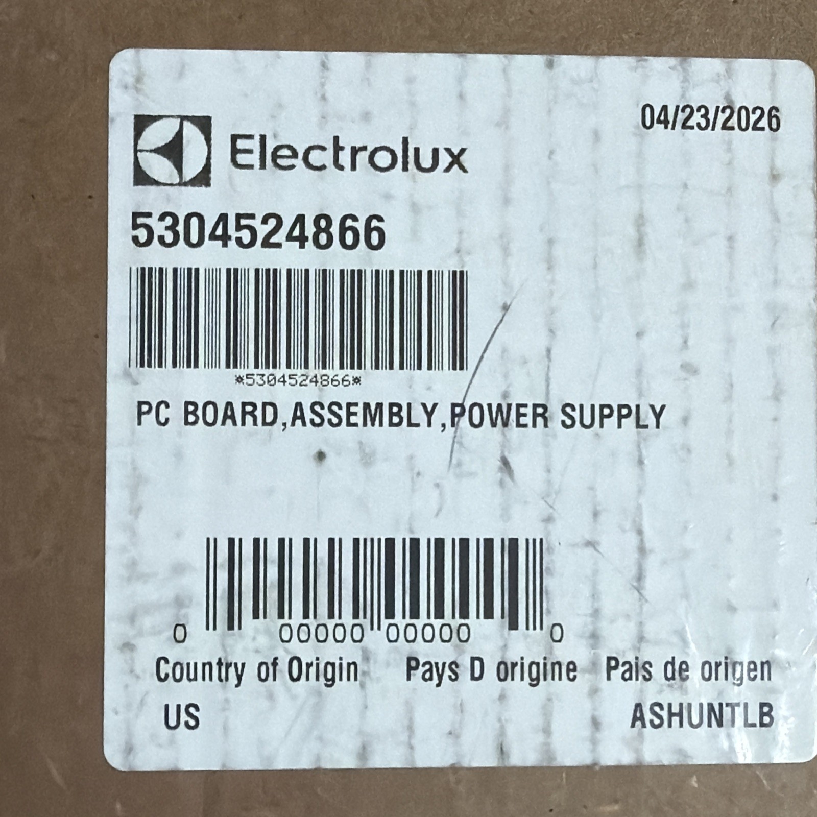 5304524866 PC Board, Assembly, Power Supply