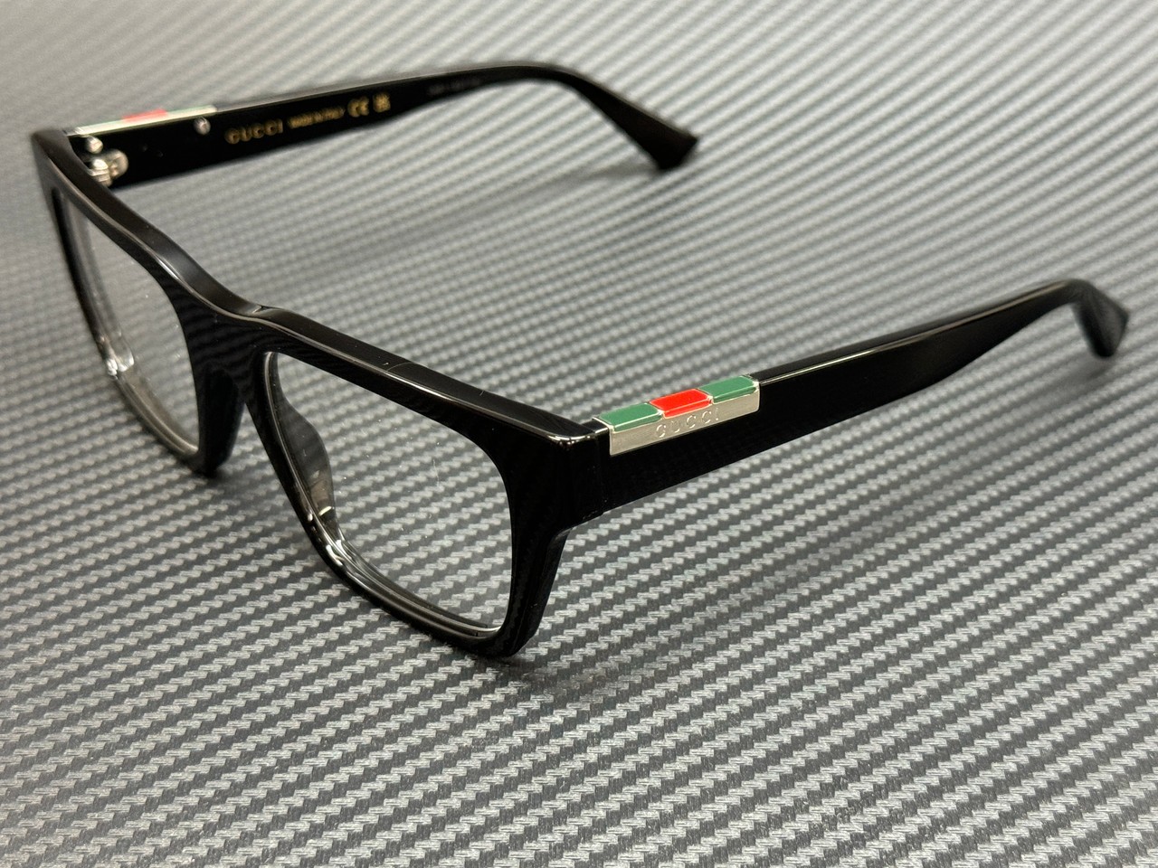 GUCCI GG1889O 005 Black Silver Men\'s Large 53 mm Eyeglasses
