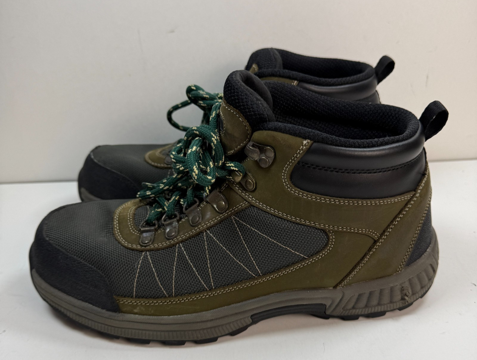 Orthofeet 489 Hunter Hiking Boots Green Brown Leather Orthopedic Men\'s 10.5 2E Orthofeet 489 Hunter Hiking Boots Green Brown Leather Orthopedic Men\'s 10.5 2E