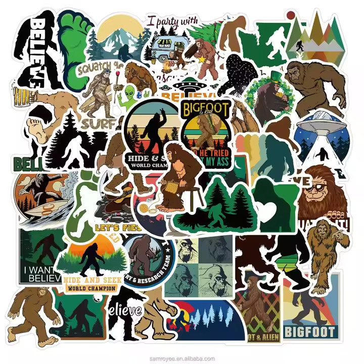 50 Pack of Bigfoot Stickers for Laptop/Water Bottle/Phone Case