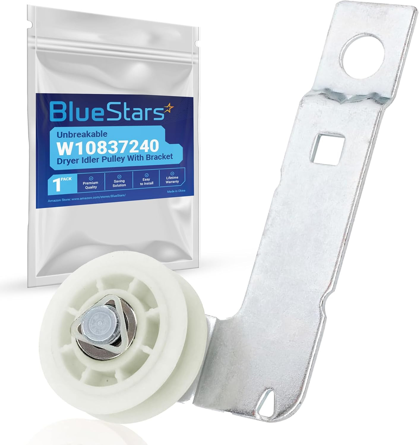 Unbreakable W10837240 Dryer Idler Pulley with Bracket for Kenmore Unbreakable W10837240 Dryer Idler Pulley with Bracket for Kenmore