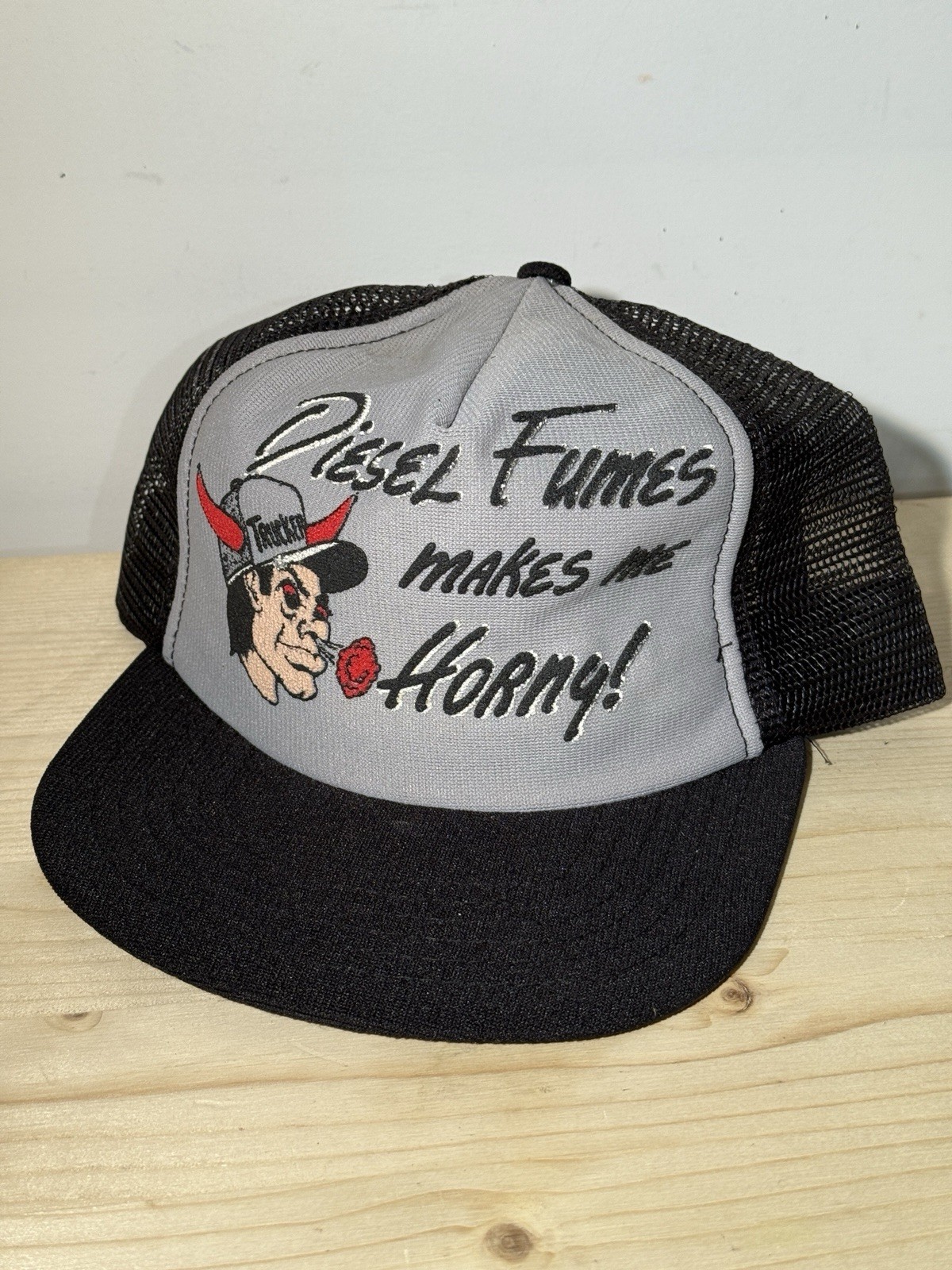Vintage Comedy Trucker Hat Cap SnapBack 80s USA “Diesel Fumes Makes Me Horny” Vintage Comedy Trucker Hat Cap SnapBack 80s USA “Diesel Fumes Makes Me Horny”