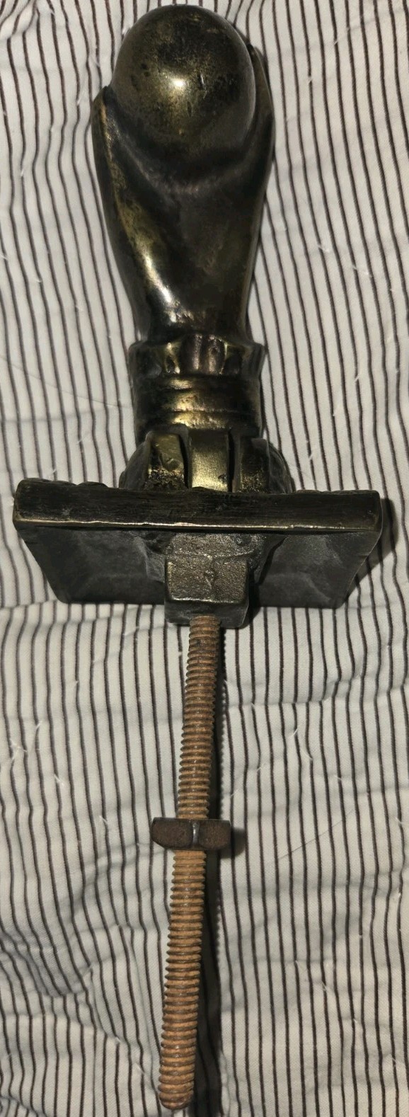 Antique Bronze Hand HOLDING BALL Door Knocker Victorian LadY Antique Bronze Hand HOLDING BALL Door Knocker Victorian LadY
