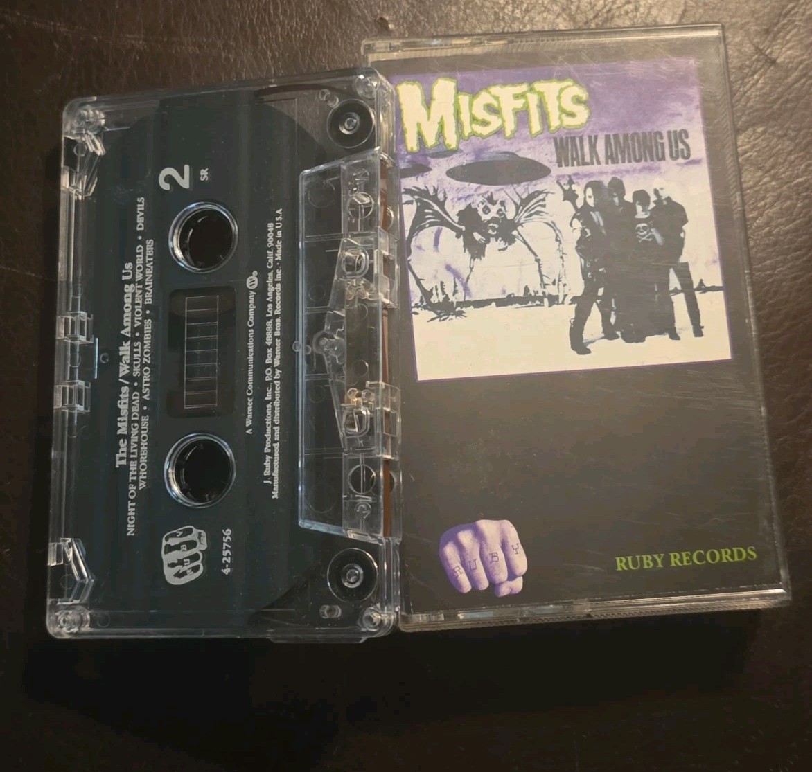 MISFITS Walk Among Us Cassette 1988 Punk Rock Ruby Records Clear Shell DANZIG MISFITS Walk Among Us Cassette 1988 Punk Rock Ruby Records Clear Shell DANZIG
