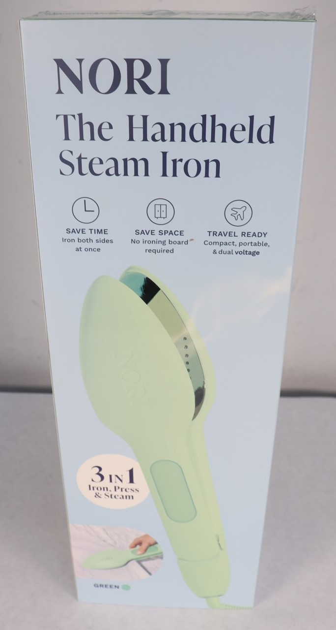 Nori The Handheld Steam Iron 3 in 1 Iron, Press & Steam Green New & Sealed Nori The Handheld Steam Iron 3 in 1 Iron, Press & Steam Green New & Sealed