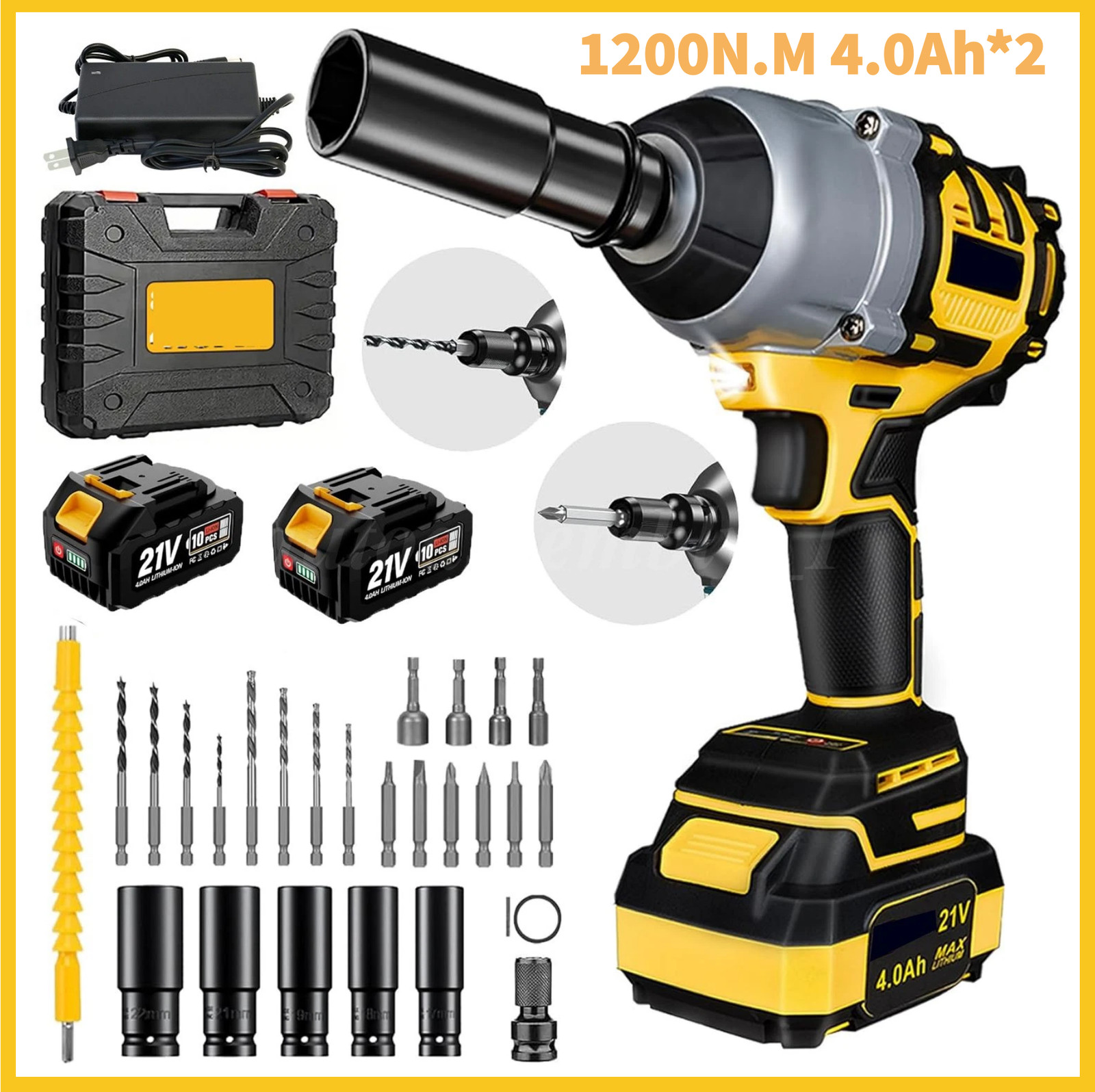 21V Cordless Impact Wrench Set 1/2\