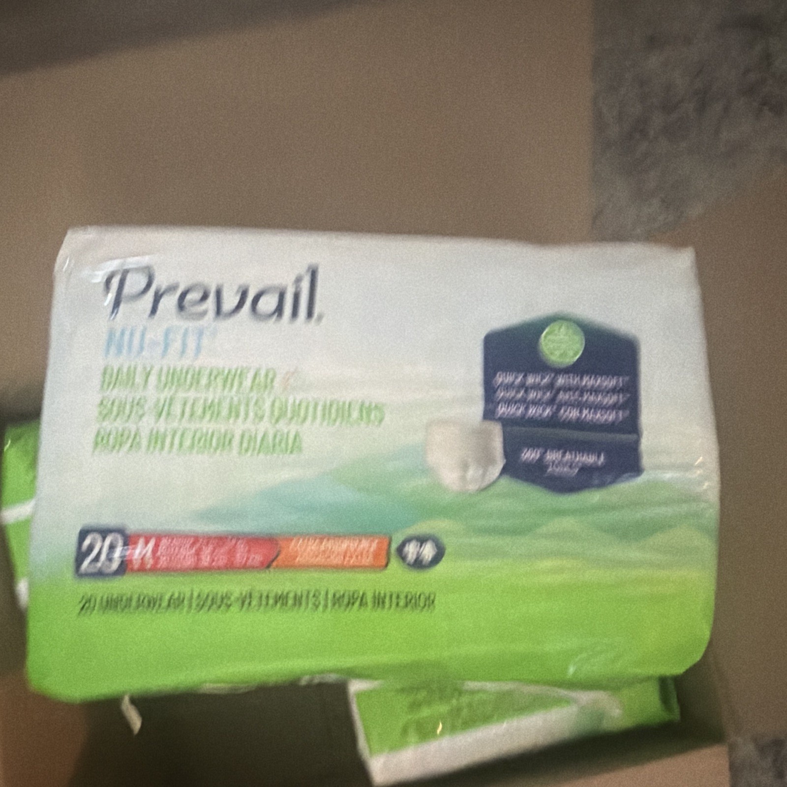Prevail NU-FIT Underwear Incontinence Pants M Overnight 20ct 375ml