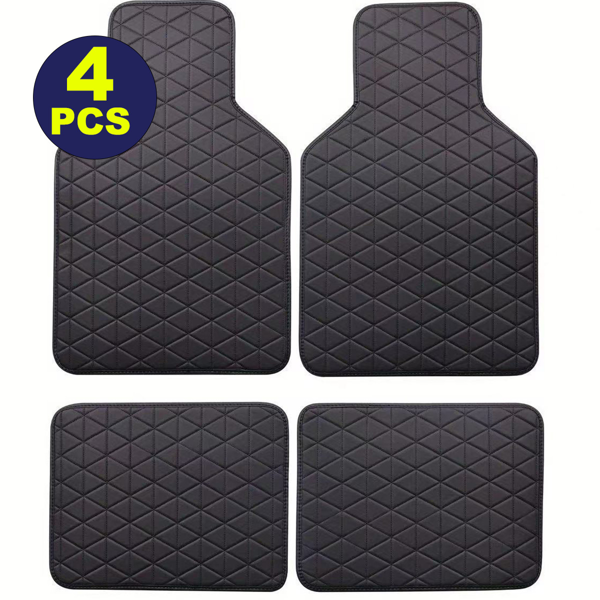 Universal 4Pcs PU Leather Car Mats Waterproof Non-Slip Auto Floor Protectors Universal 4Pcs PU Leather Car Mats Waterproof Non-Slip Auto Floor Protectors