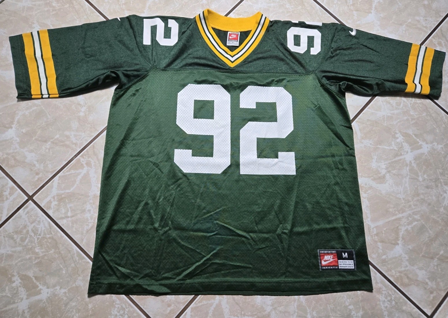 Vintage Nike Green Bay Packers Reggie White Football Jersey Size Medium 90s