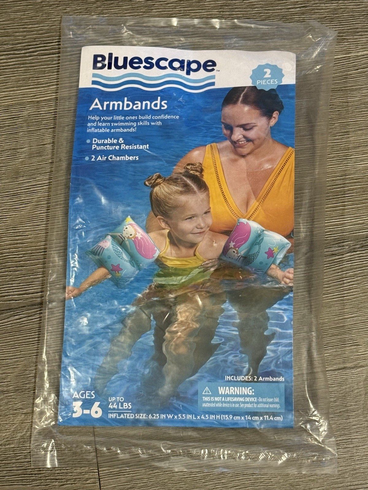 Bluescape Mermaid Armbands Durable & Puncture Resist Ages 3-6   Two Air Chambers