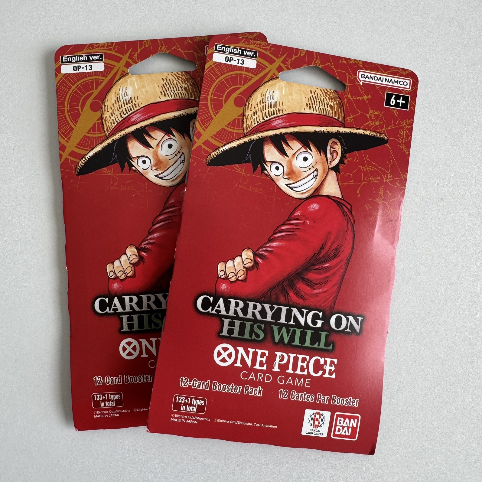 2 OP-13 One Piece Carrying On His Will Blister Pack New Sealed OP13