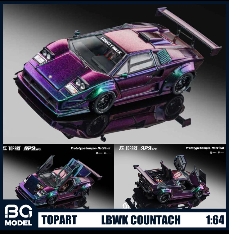 LAMBORGHINI COUNTACH CHAMELEON LBWK 1/64 DIECAST CAR BY TOP ART Brand New LAMBORGHINI COUNTACH CHAMELEON LBWK 1/64 DIECAST CAR BY TOP ART Brand New