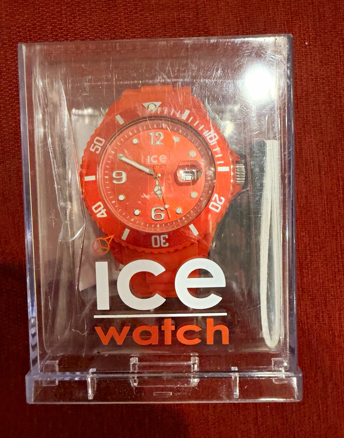 Ice-Watch Quartz 40mm Orange Silicone Watch 10 ATM Date Rotating Bezel