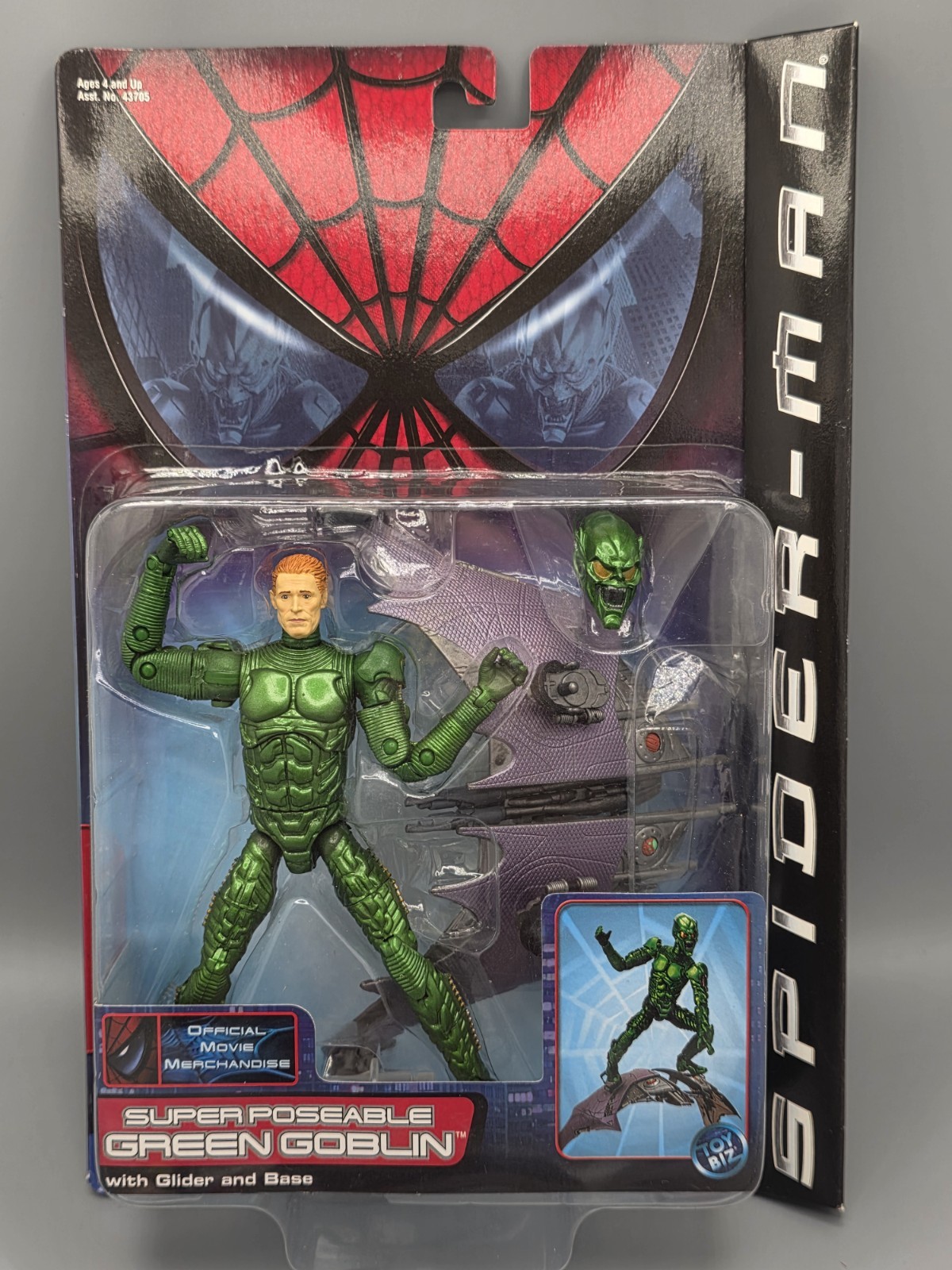2002 Toy Biz Spider-Man Super Poseable Green Goblin Norman Osborn Sealed 43707