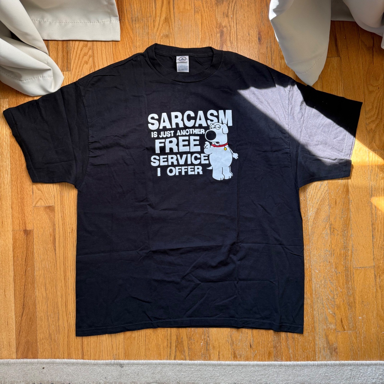 Vintage 2006 Family Guy Brian Griffin Sarcasm T Shirt 2XL Black Y2K Cartoon Tee Vintage 2006 Family Guy Brian Griffin Sarcasm T Shirt 2XL Black Y2K Cartoon Tee