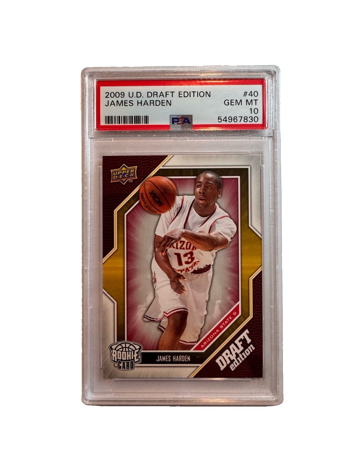 James Harden Rookie Card 2009-10 Upper Deck Draft Edition - #40 (RC) PSA 10 James Harden Rookie Card 2009-10 Upper Deck Draft Edition - #40 (RC) PSA 10