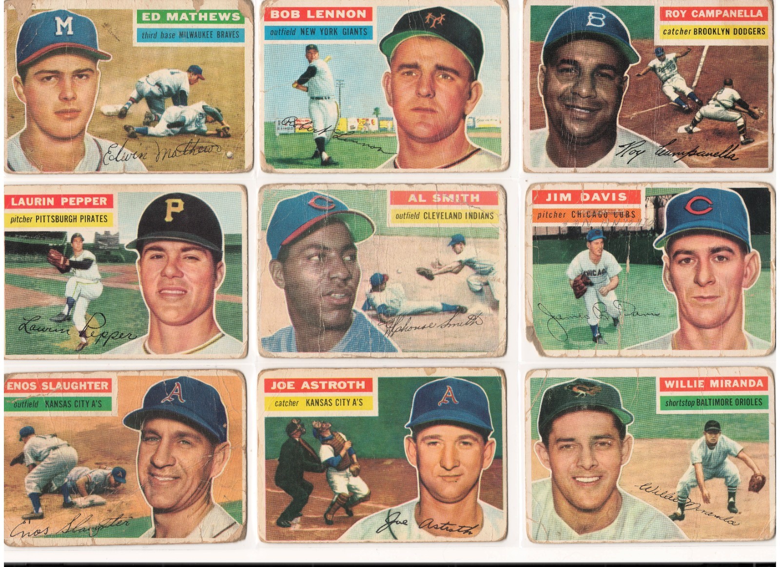 1956 Topps White Back Lot 78/80.  Missing #135 Mantle and #130 Mays