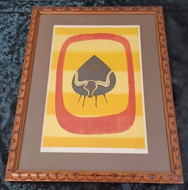 Keith Llewellyn De Carlo - Bull Signed Lithograph Art - Vintage Framed w/ COA Keith Llewellyn De Carlo - Bull Signed Lithograph Art - Vintage Framed w/ COA