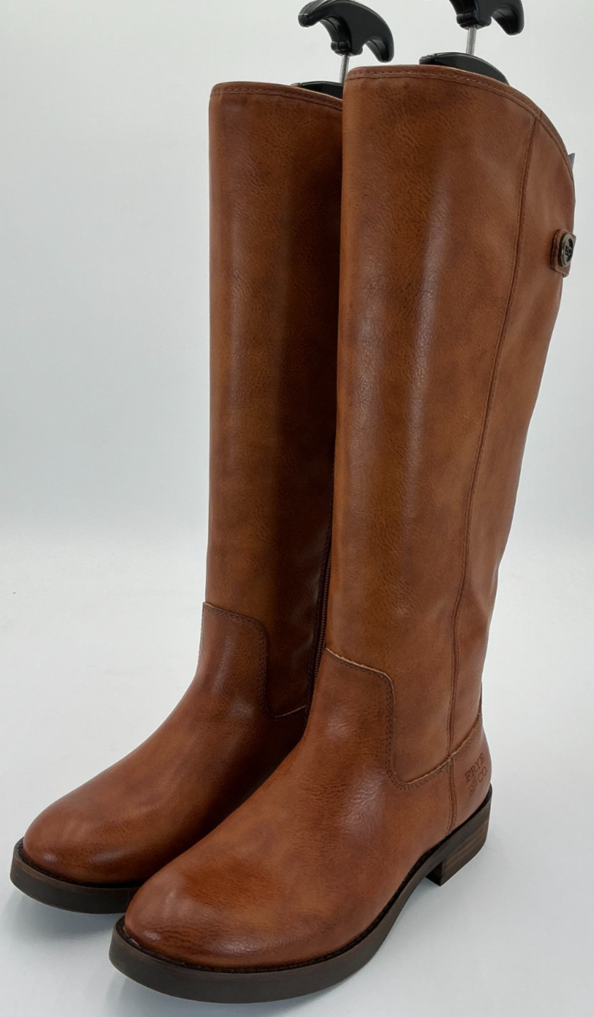 Frye and Co. Kellie Button Women\'s Size 6 Cognac Knee High Riding Boots NIB Frye and Co. Kellie Button Women\'s Size 6 Cognac Knee High Riding Boots NIB