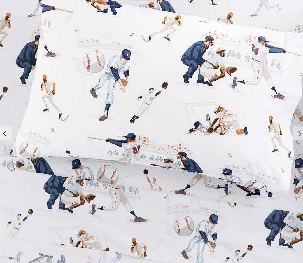 Vintage Baseball Organic Cotton Sheet Set Vintage Baseball Organic Cotton Sheet Set