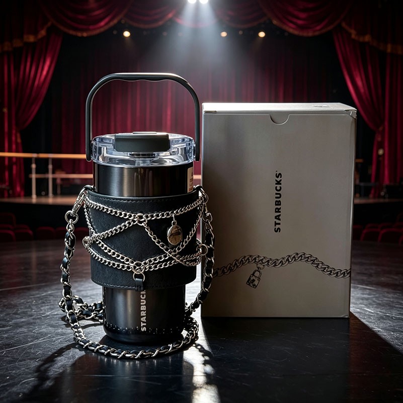 New Starbucks China 2026 Punk Ballet Style 21oz Dual-Sip Tumbler Cup With Chain New Starbucks China 2026 Punk Ballet Style 21oz Dual-Sip Tumbler Cup With Chain