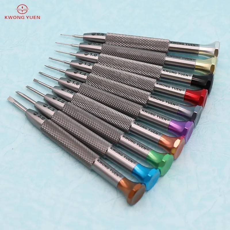 KWONG YUEN Flat Slotted Screwdriver Set Watch Repair Screwdriver Watchmaker Tool KWONG YUEN Flat Slotted Screwdriver Set Watch Repair Screwdriver Watchmaker Tool