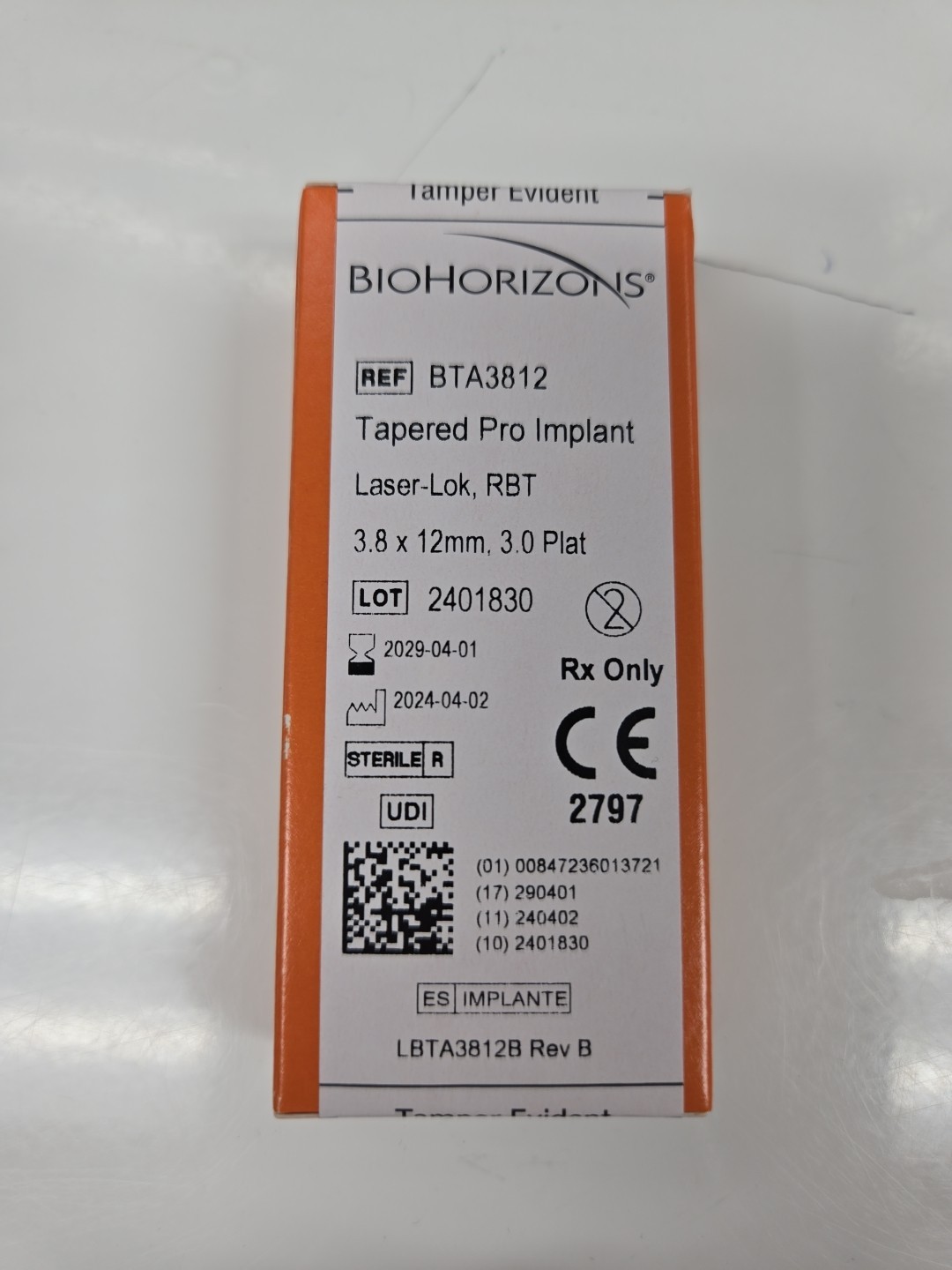 New BioHorizons Tapered Pro Implant - 3.8 x 12mm New BioHorizons Tapered Pro Implant - 3.8 x 12mm