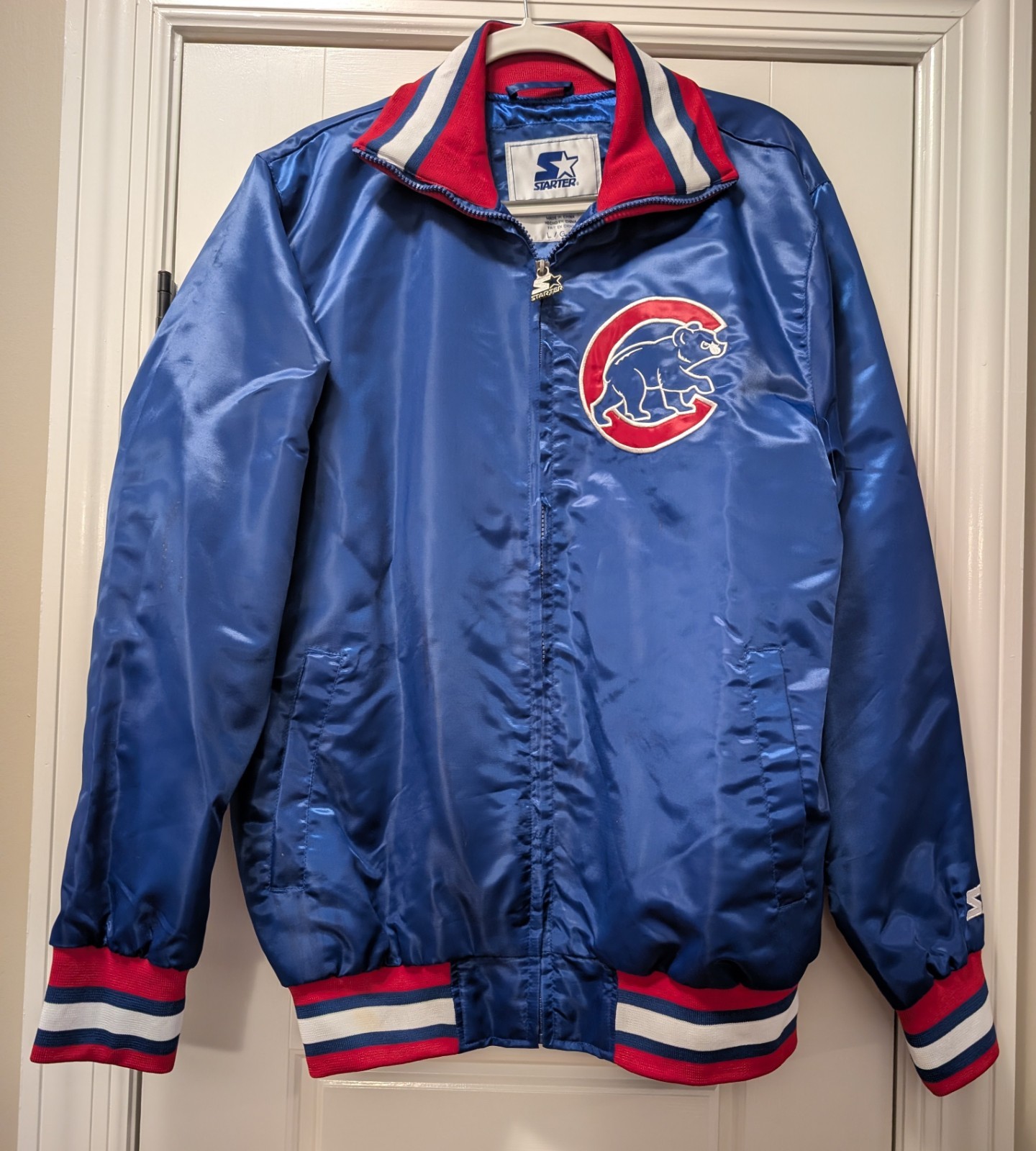 Vintage Starter Jacket Chicago Cubs Men\'s Large Satin Vintage Starter Jacket Chicago Cubs Men\'s Large Satin