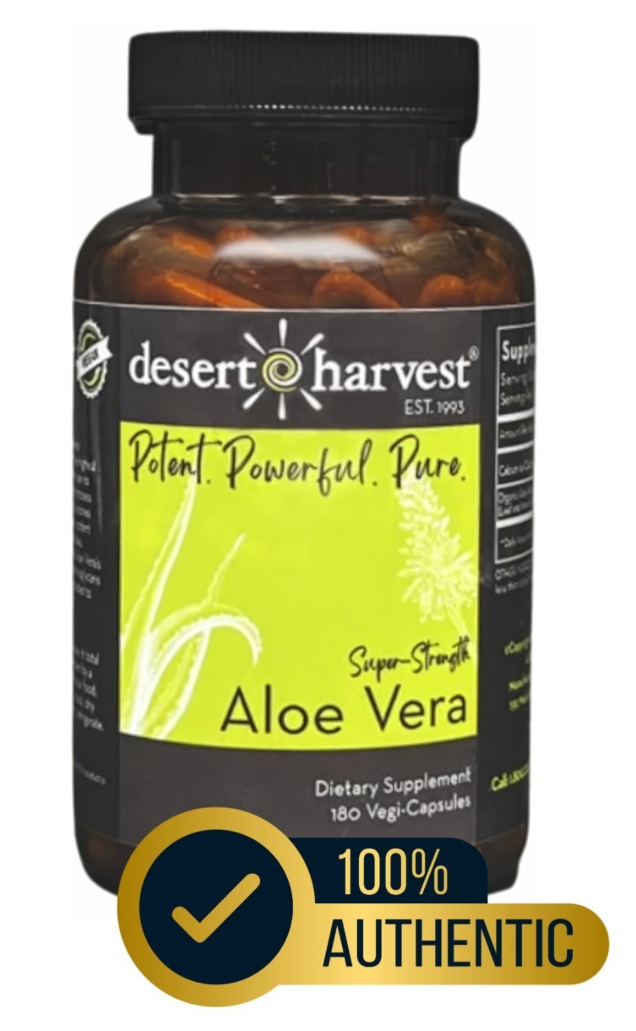Desert Harvest Super Strength Aloe Vera 180 Capsules - IC Bladder Support
