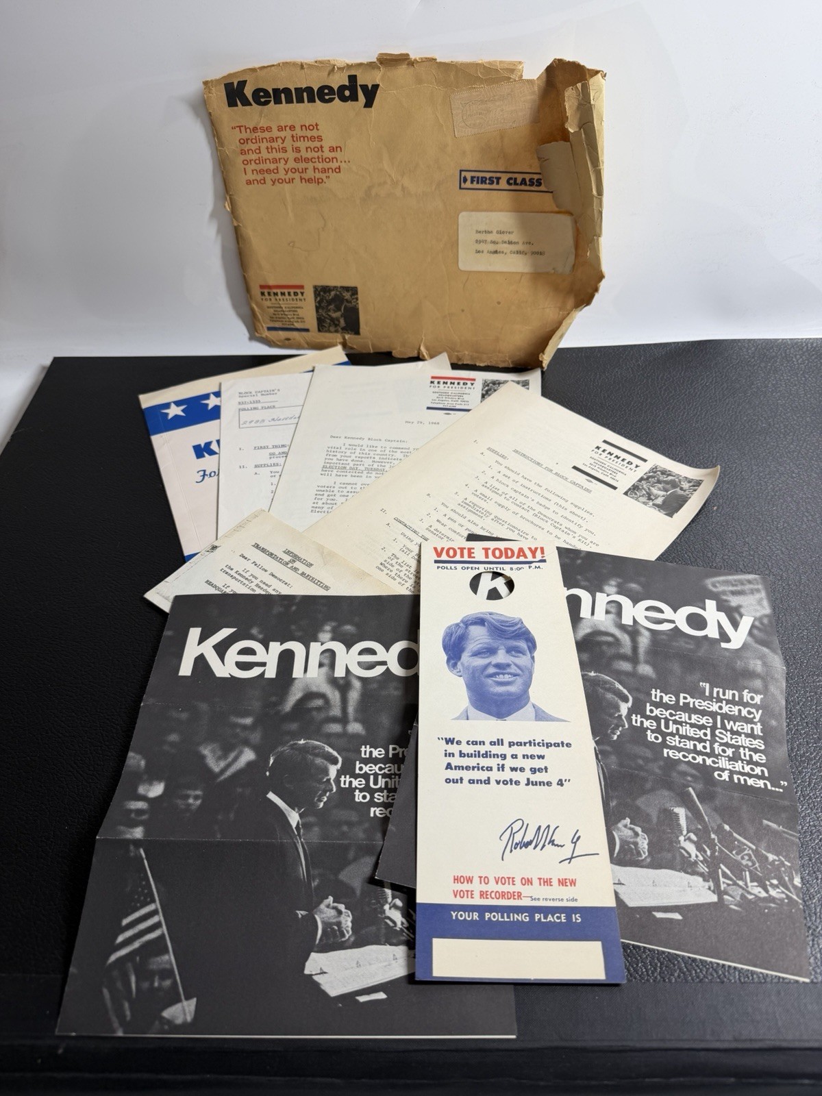 Vintage 1968 Robert F. Kennedy RFK Presidential Campaign Lot Pamphlets Envelope