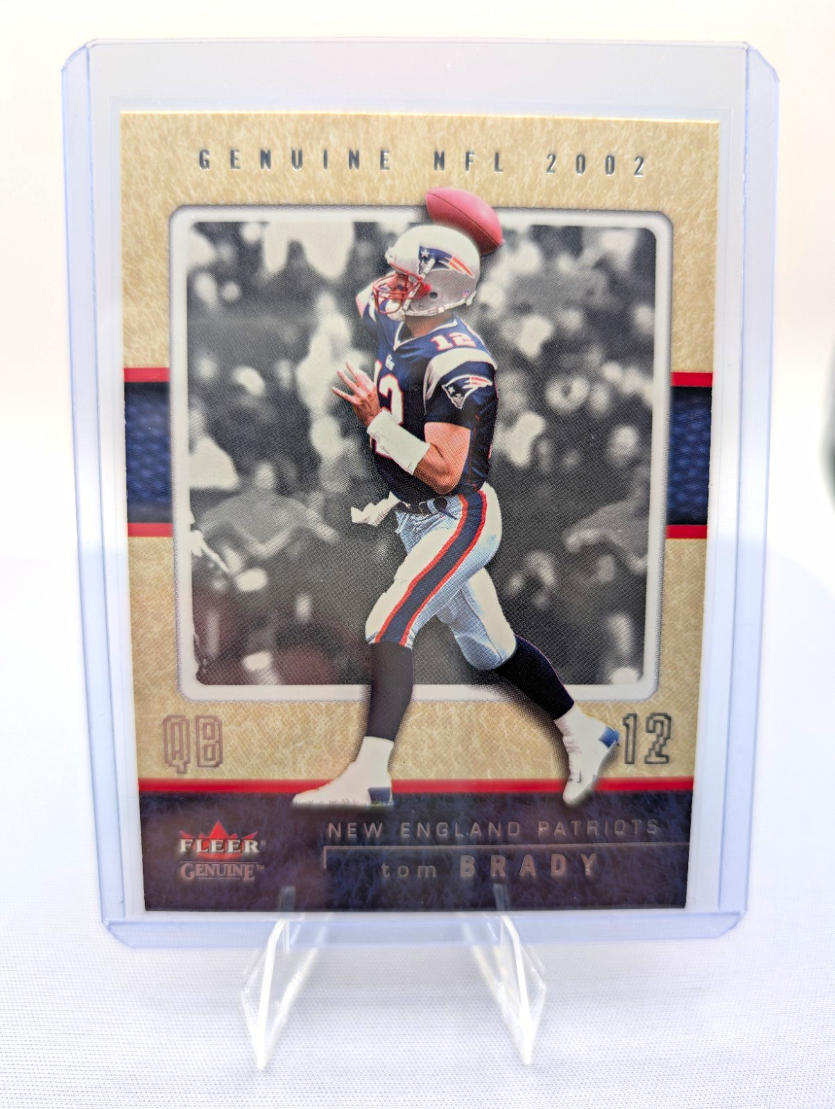 Fleer 2002 Genuine Tom Brady #43 New England Patriots Base Set NFL Card Fleer 2002 Genuine Tom Brady #43 New England Patriots Base Set NFL Card