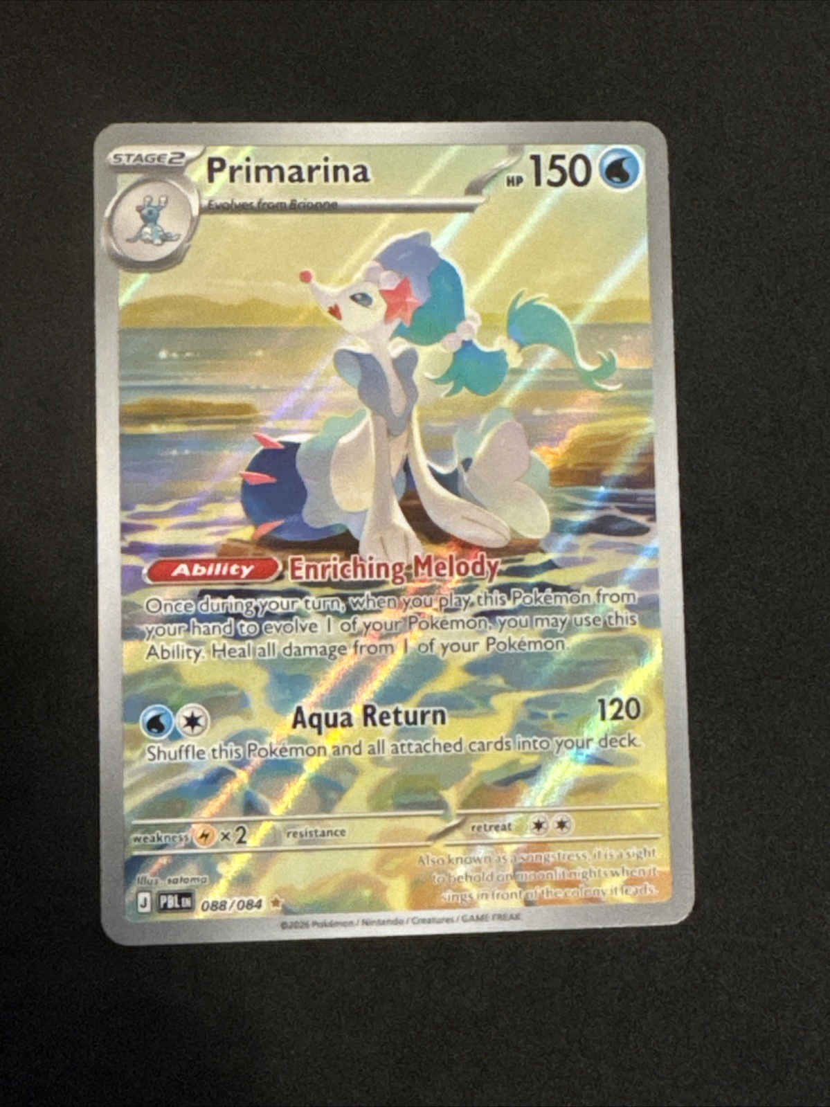 Primarina 088/084 Me05: Pitch Black Holo Primarina 088/084 Me05: Pitch Black Holo