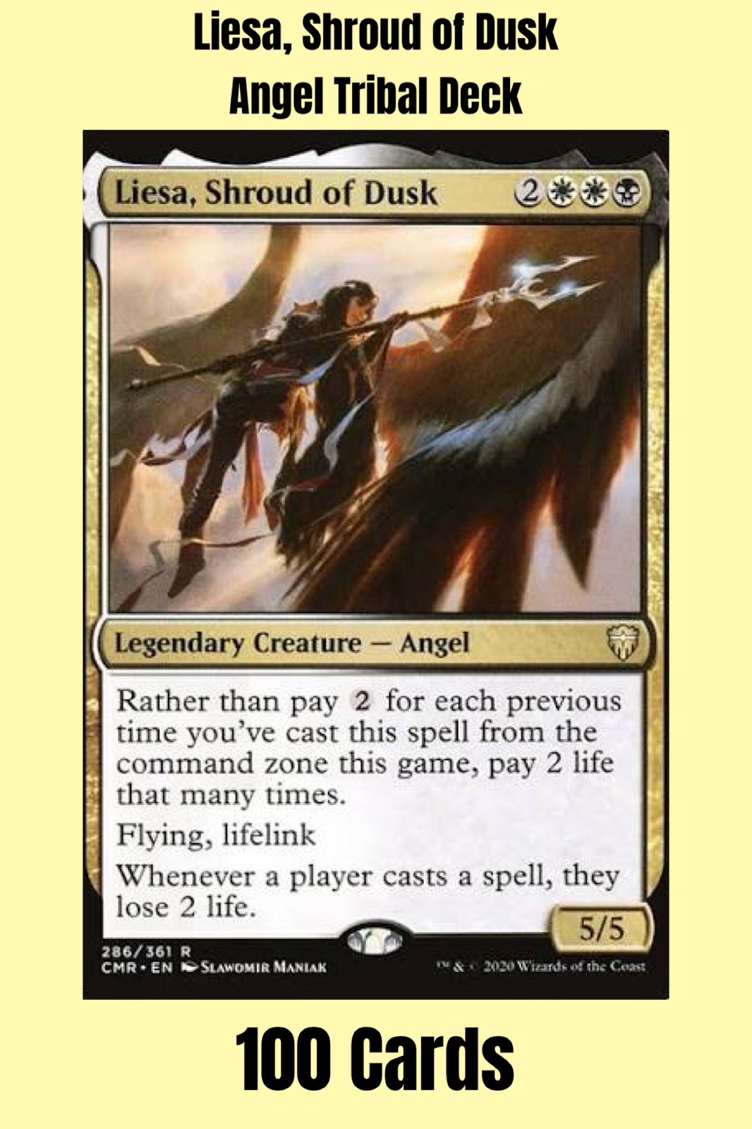 Angel Tribal Commander Deck Liesa Shroud of Dusk Magic MTG EDH Orzhov 100 Card