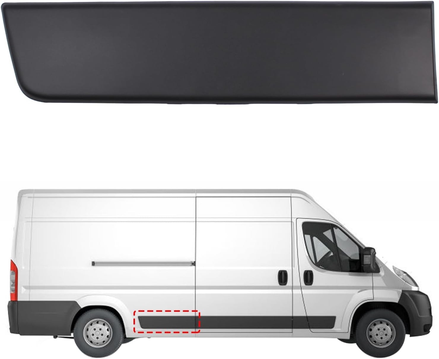 Rear Right Side Quarter Door Molding Panel Extended Black for RAM Promaster Rear Right Side Quarter Door Molding Panel Extended Black for RAM Promaster