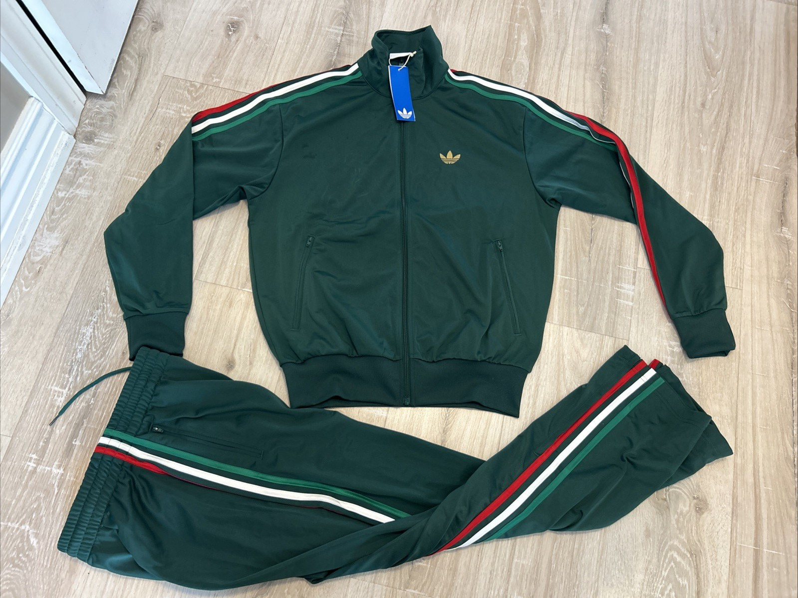 adidas Mens Firebird Set Top Bottom FIFA Mexico Green Jacket Pants adidas Mens Firebird Set Top Bottom FIFA Mexico Green Jacket Pants