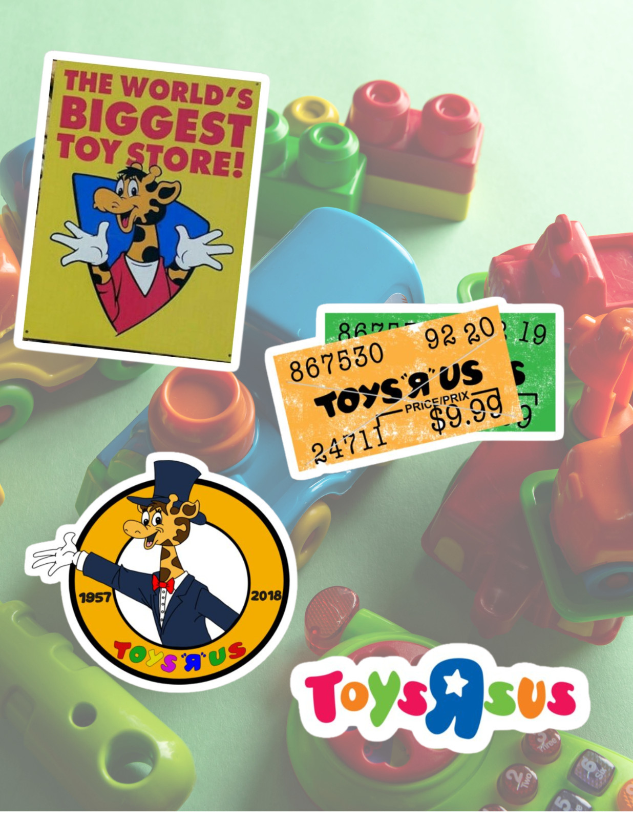 Toys R Us Retro kids Store 4pc Sticker Pack Toys R Us Retro kids Store 4pc Sticker Pack
