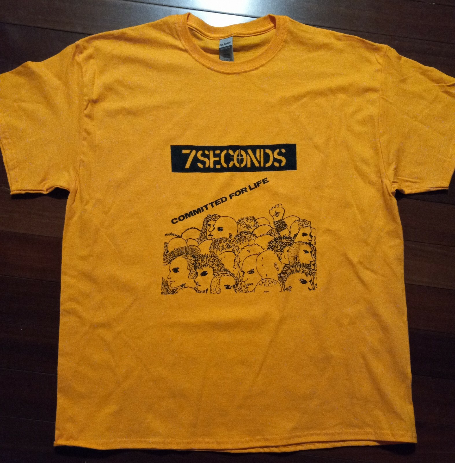 XL size 7SECONDS committed for life punk T-Shirt  straight edge Seven Seconds 