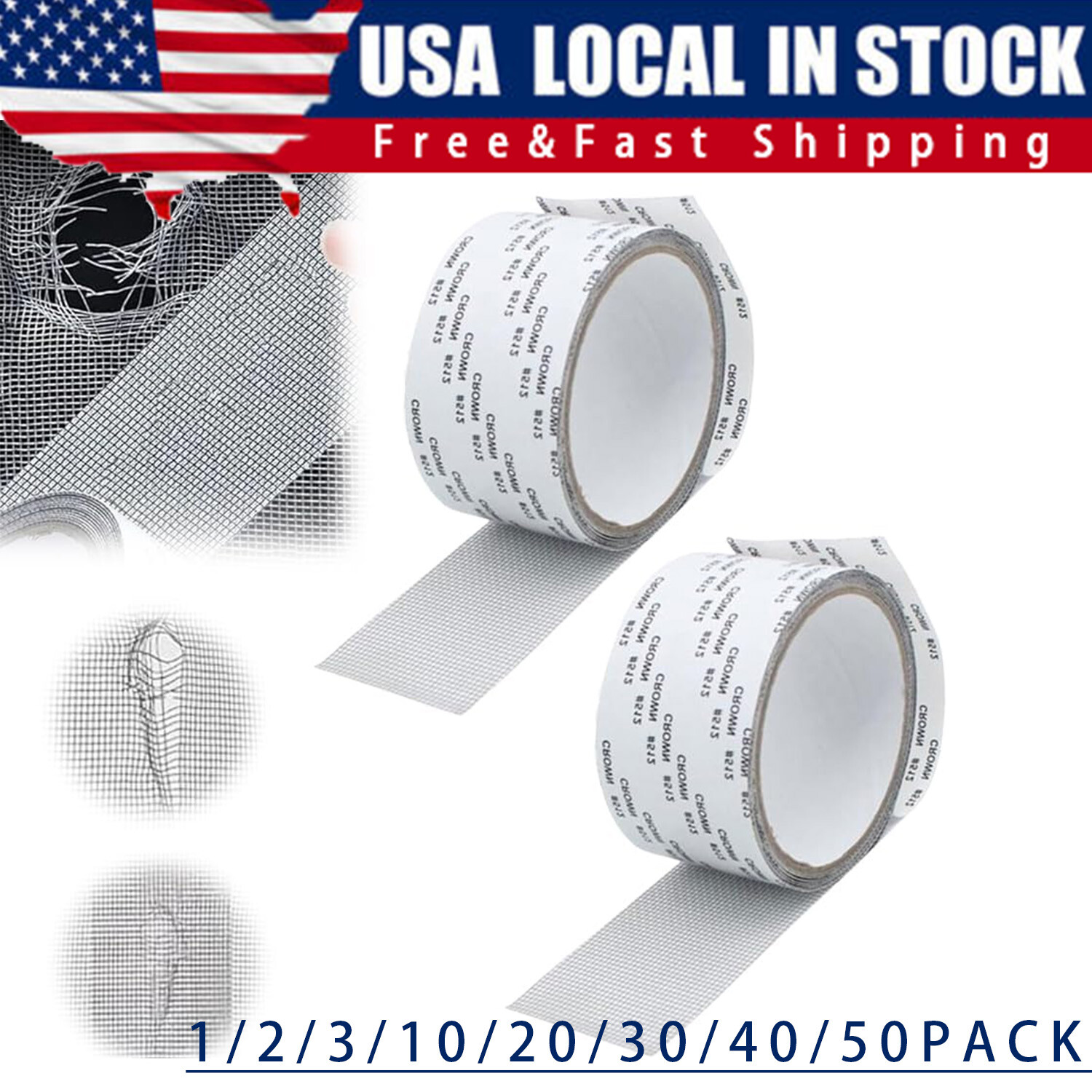Screen Patch Repair Kit Window Repair Tape Fiberglass Covering Mesh Tool 5*200cm
