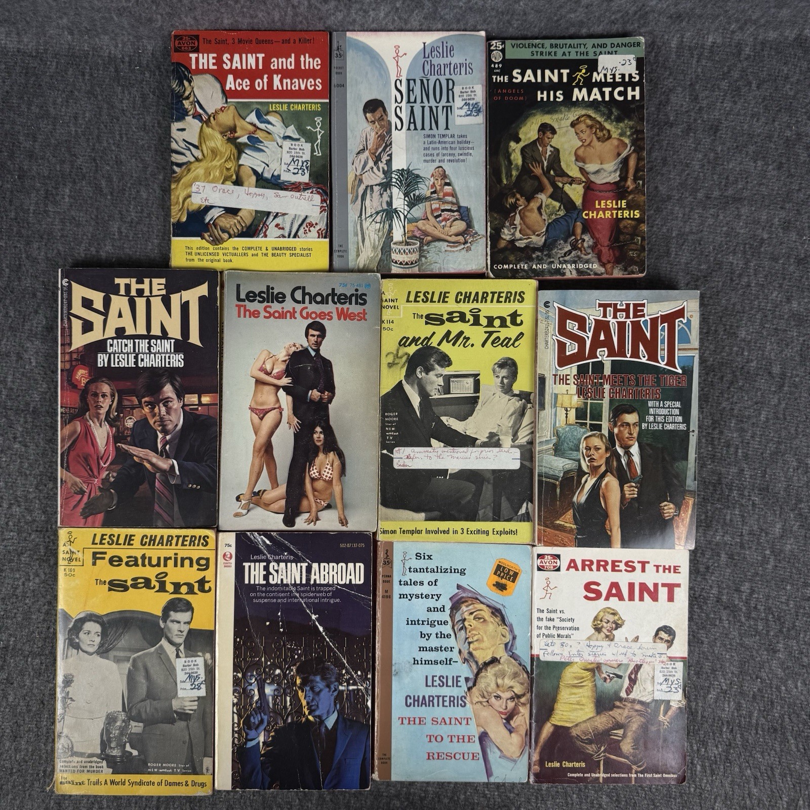 Leslie Charteris The Saint 11 Book Lot Vintage Paperback Simon Templar Mystery